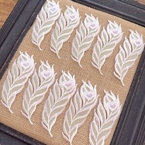10pcs | Embroidered Feather Iron-On Embellishments